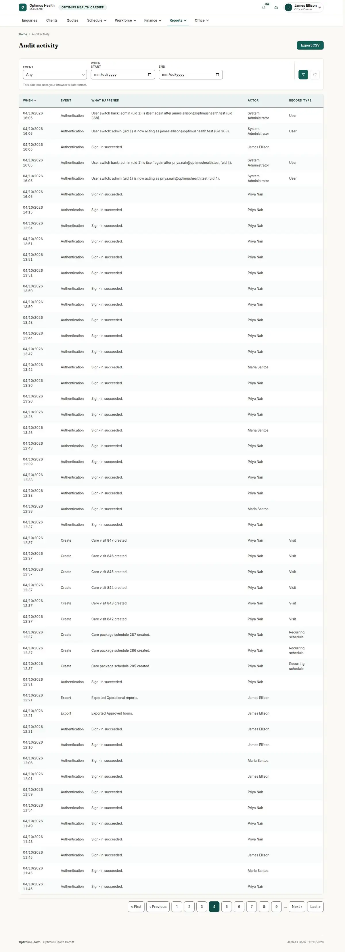 Audit activity