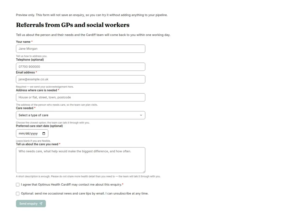 Referrals from GPs and social workers