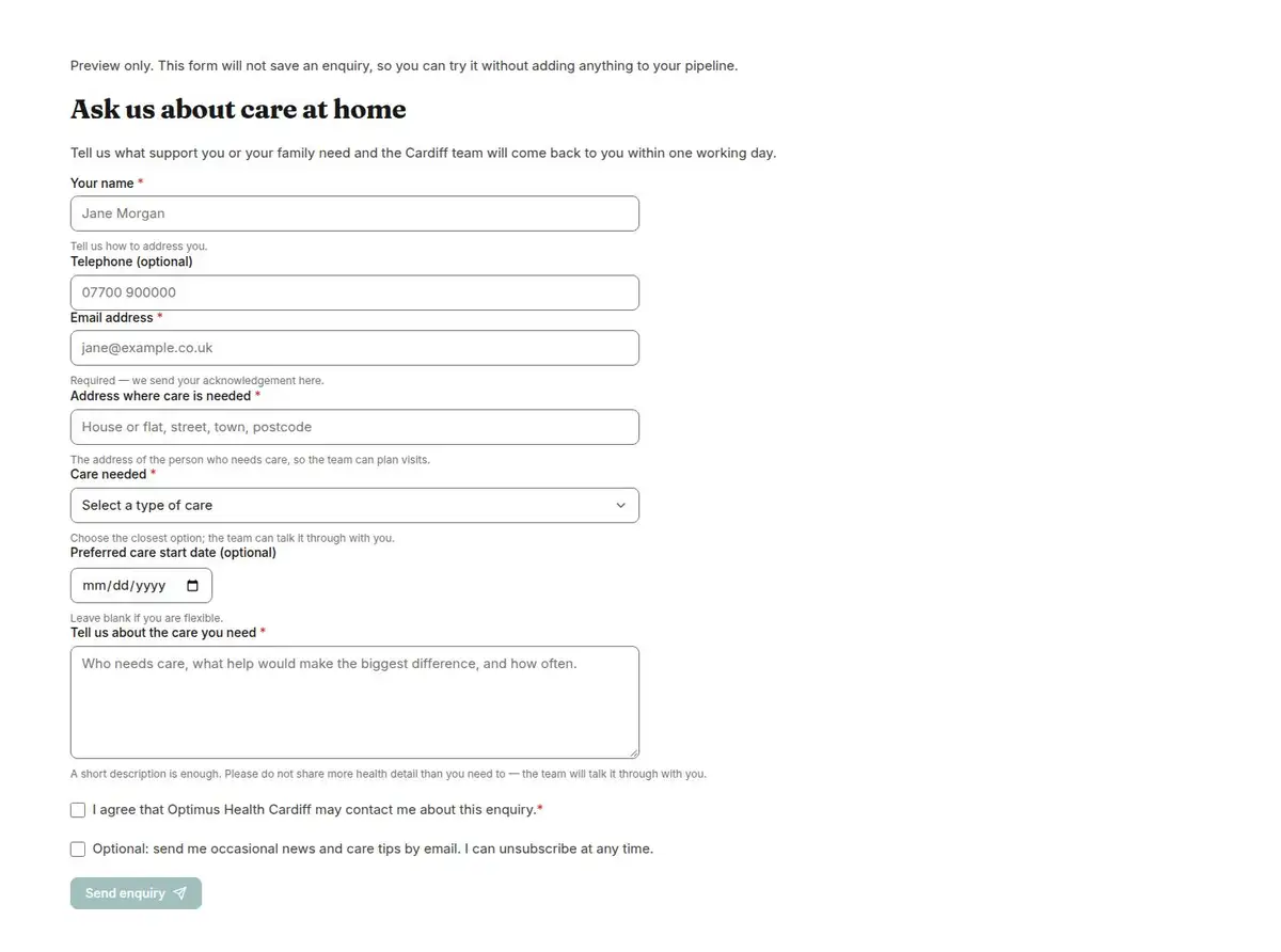 Ask us about care at home
