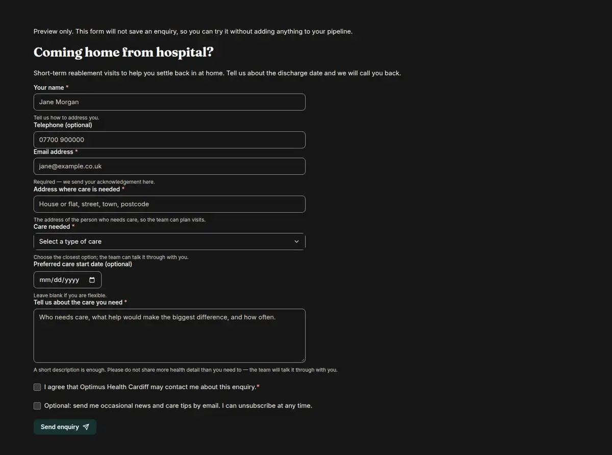 Coming home from hospital?