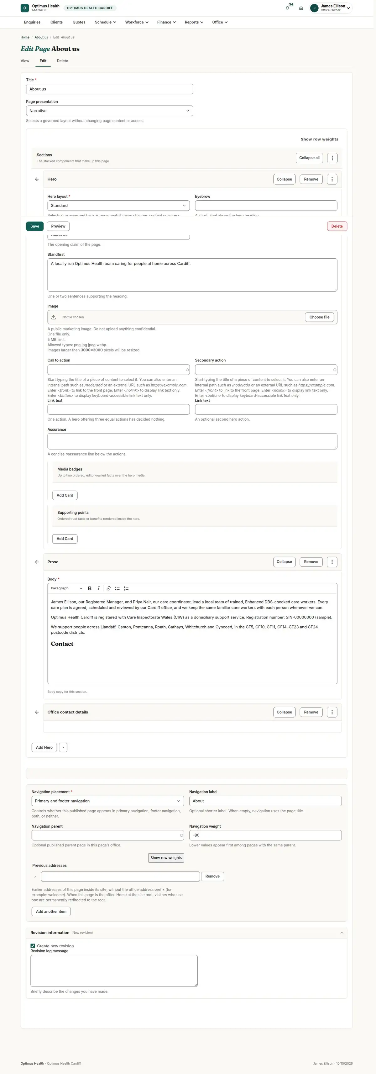 Edit Page About us