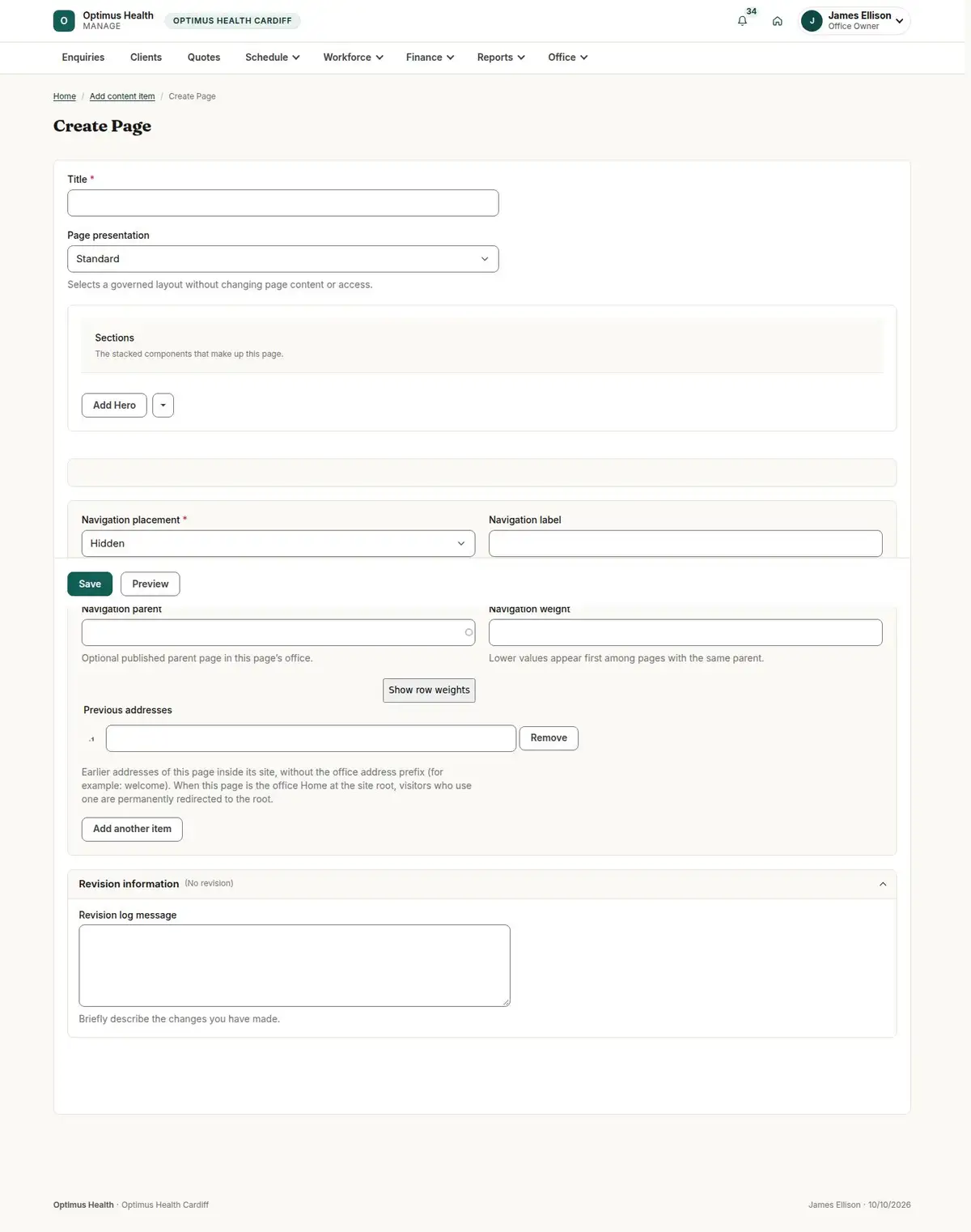 Create Page