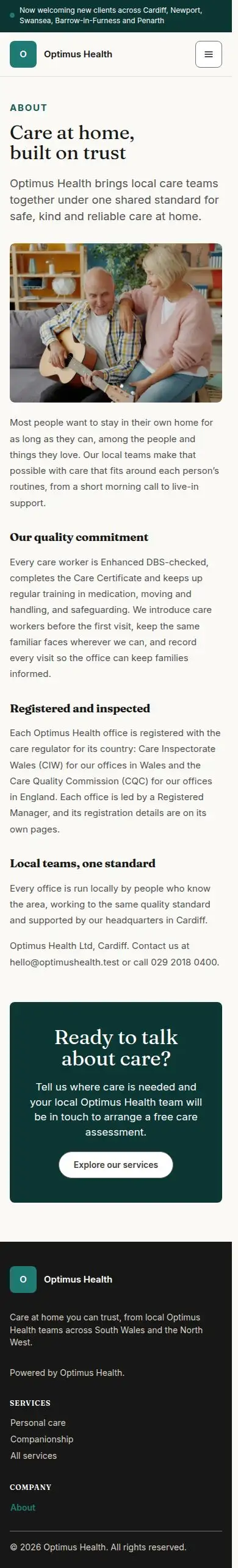 Care at home, built on trust