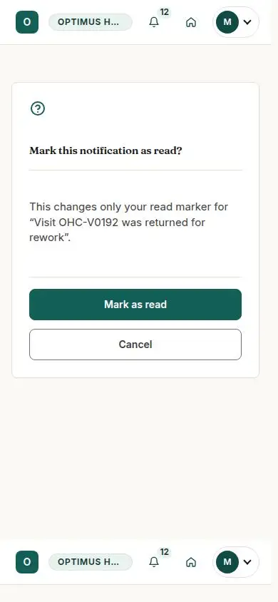 Mark this notification as read?