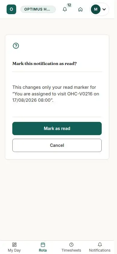 Mark this notification as read?