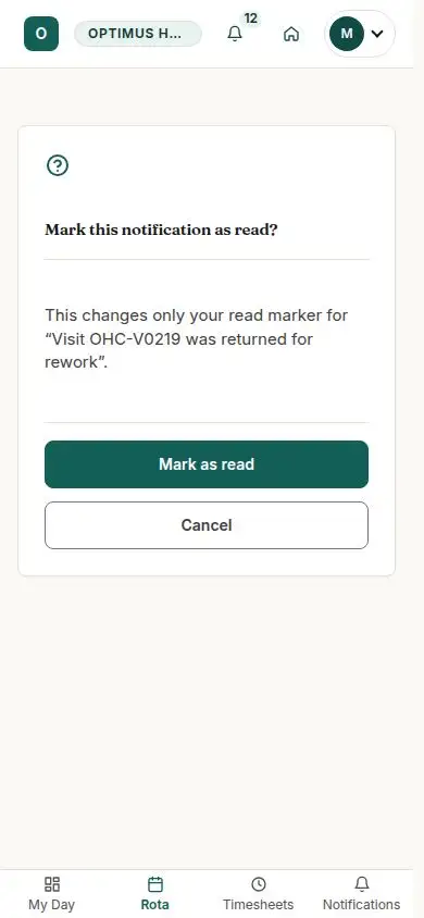 Mark this notification as read?