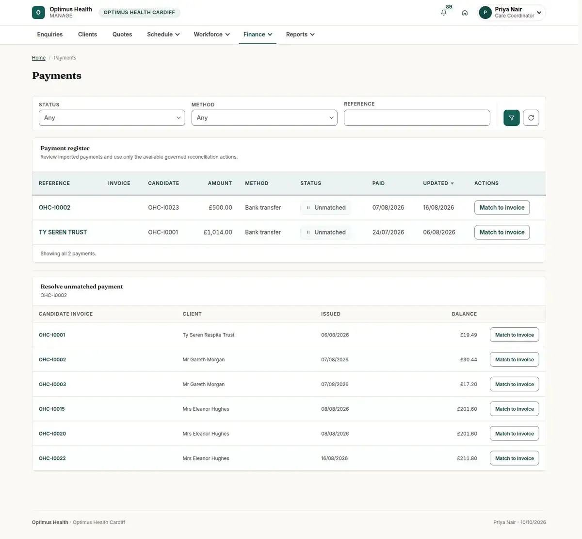 Payments