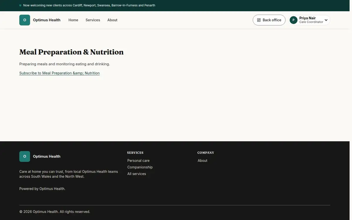 Meal Preparation & Nutrition