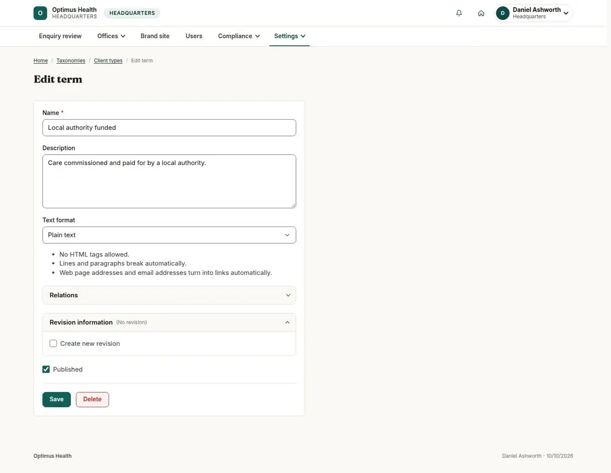 Edit term