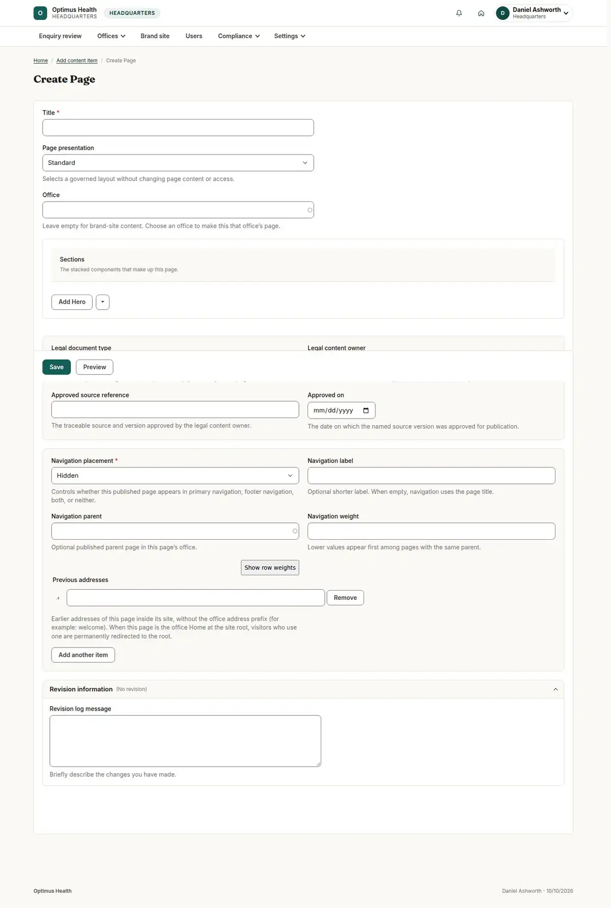 Create Page