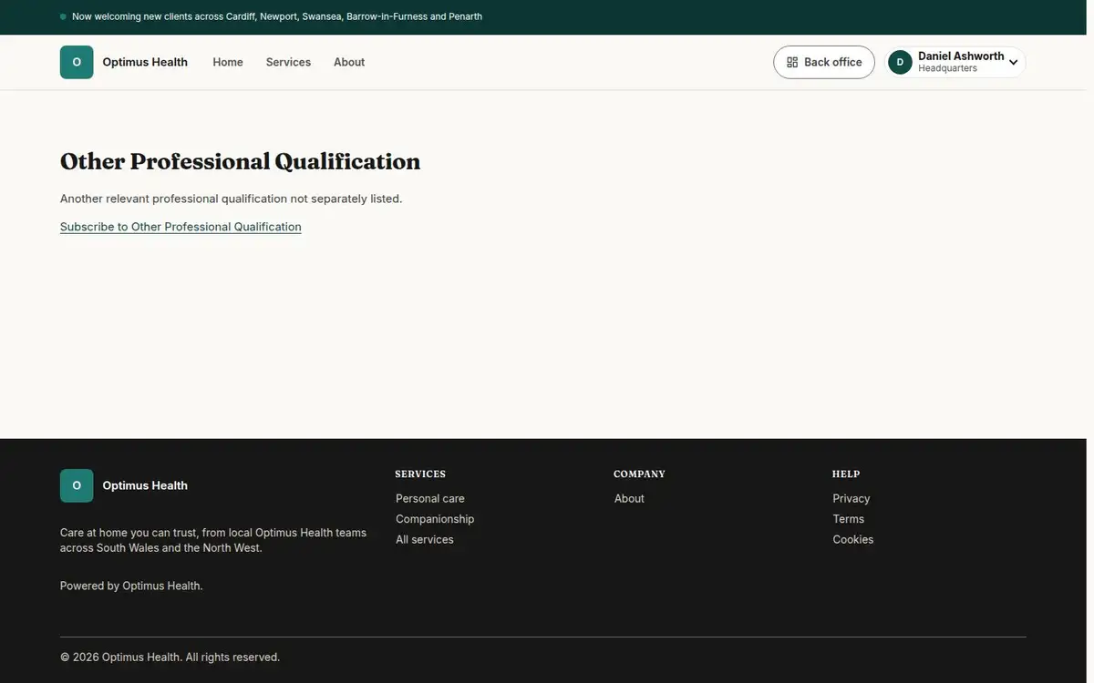 Other Professional Qualification