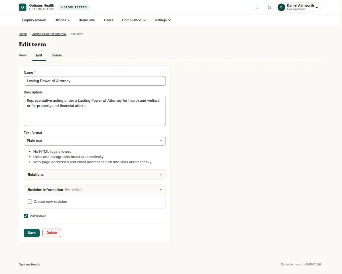 Edit term