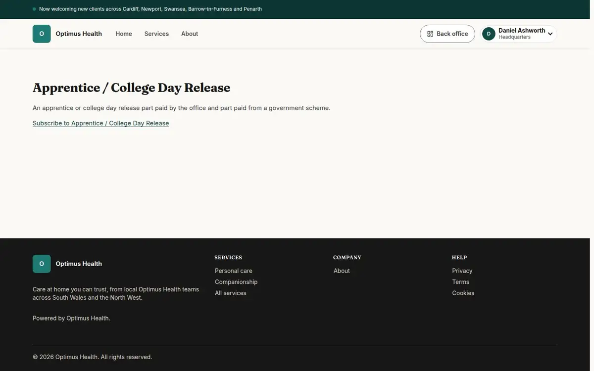 Apprentice / College Day Release