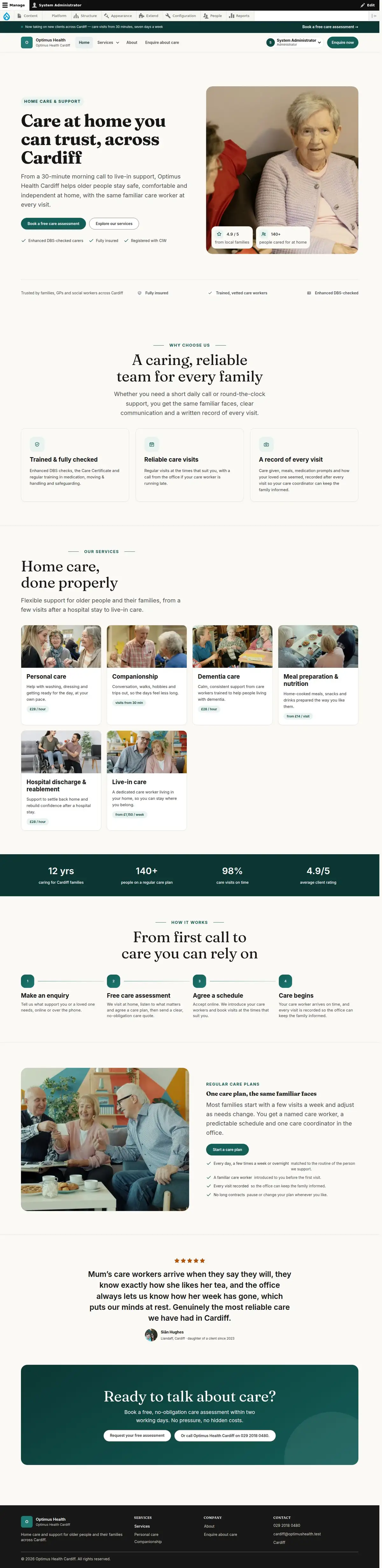 Care at home you can trust, across Cardiff