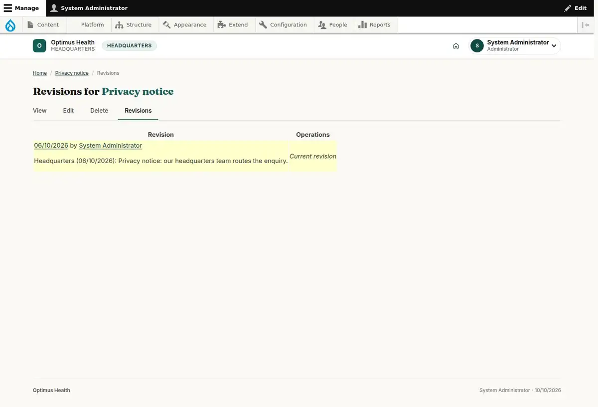 Revisions for Privacy notice