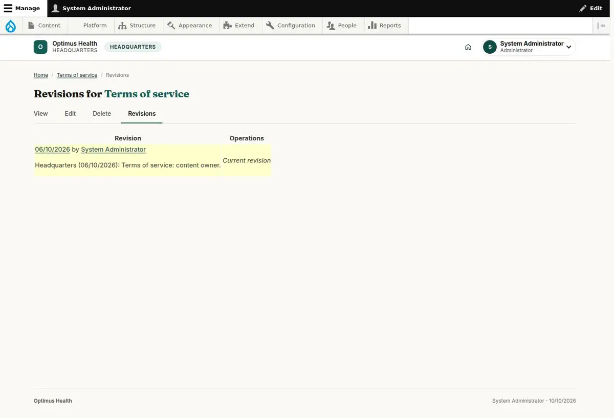 Revisions for Terms of service