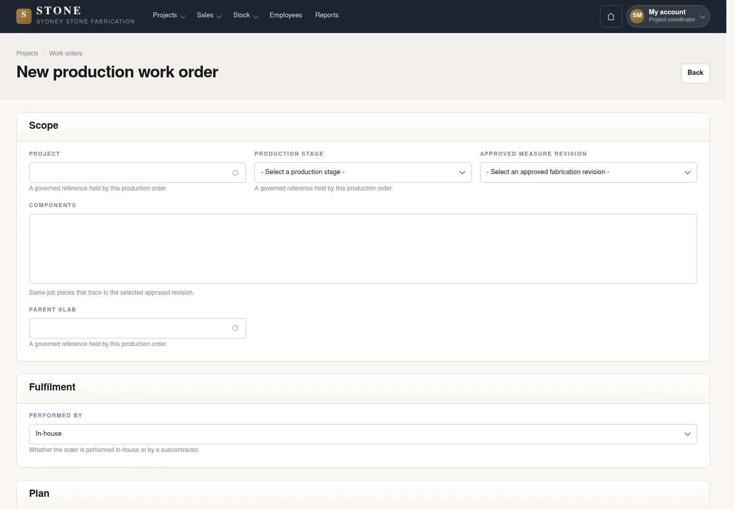 Create the reuse cutting order