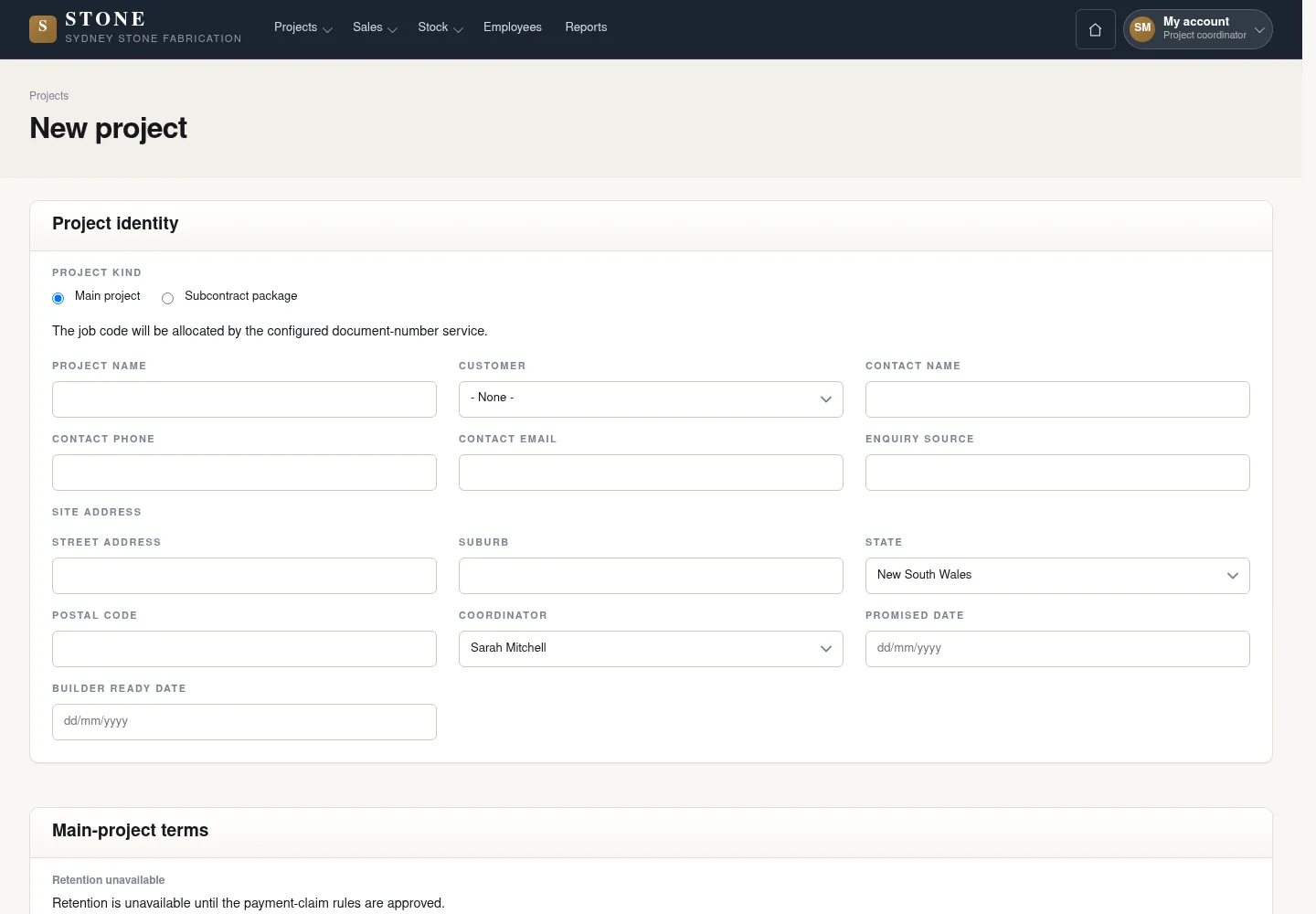 Create the job record