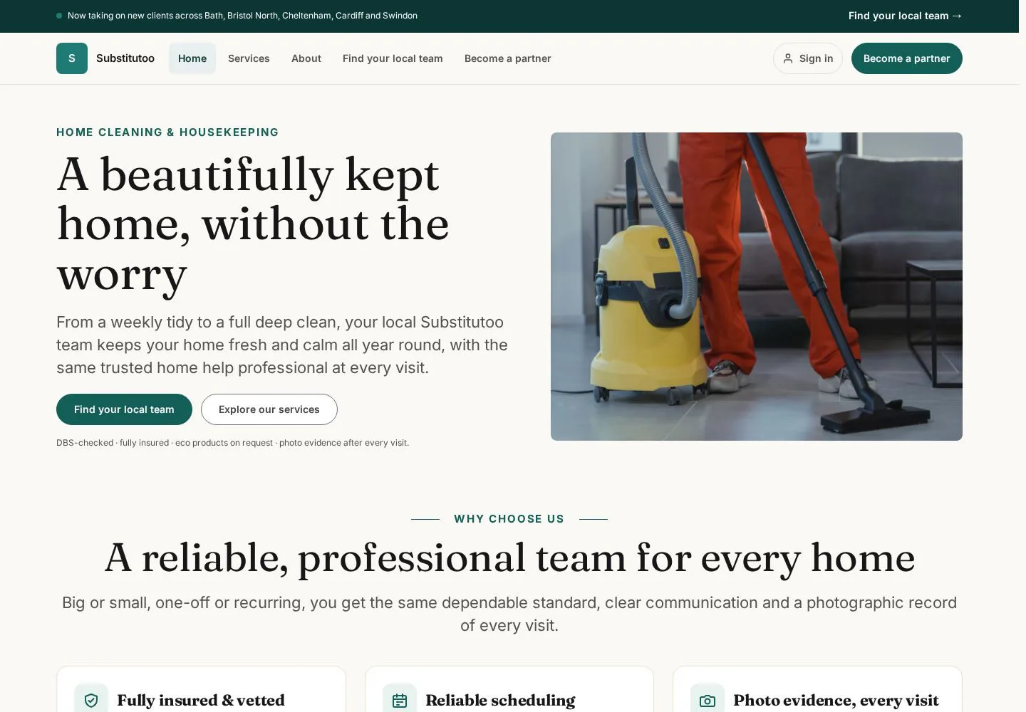 Start with the Substitutoo home page