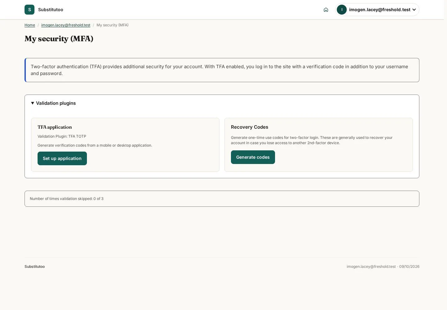 Open security settings