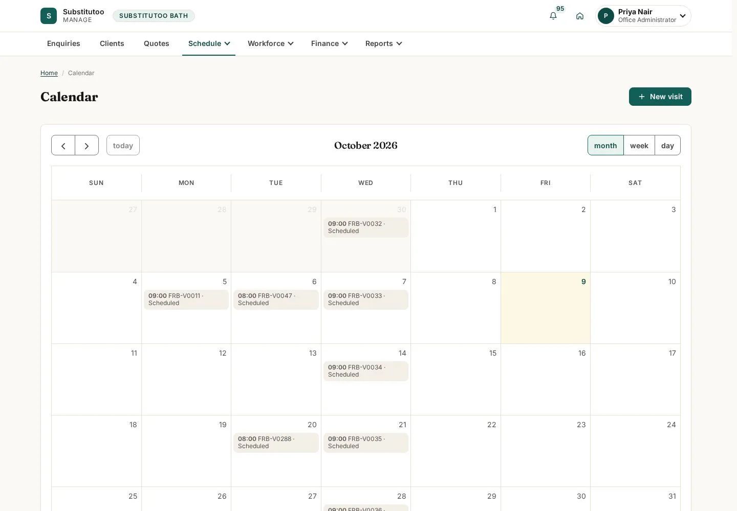 Review the calendar