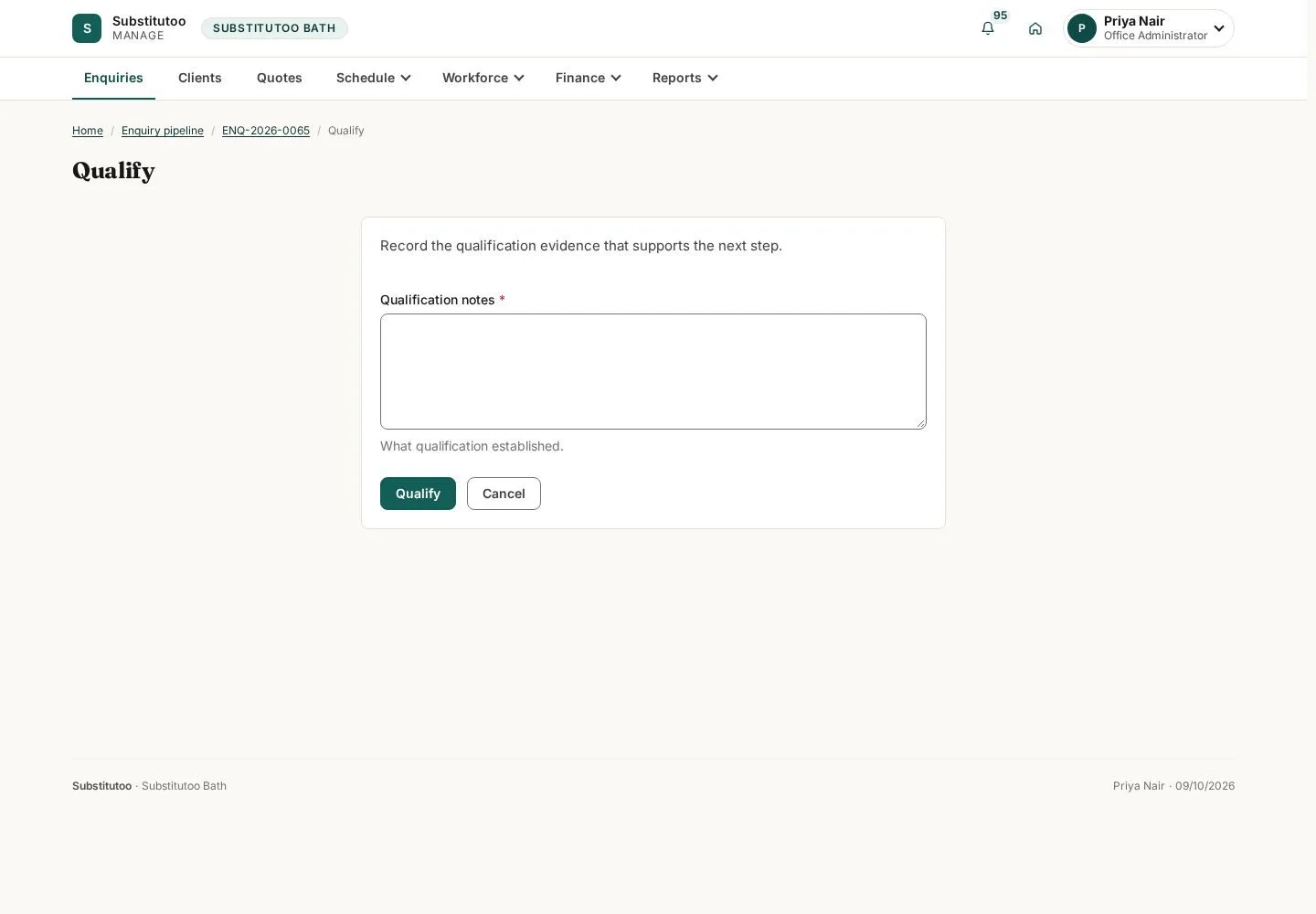 Review a qualification action