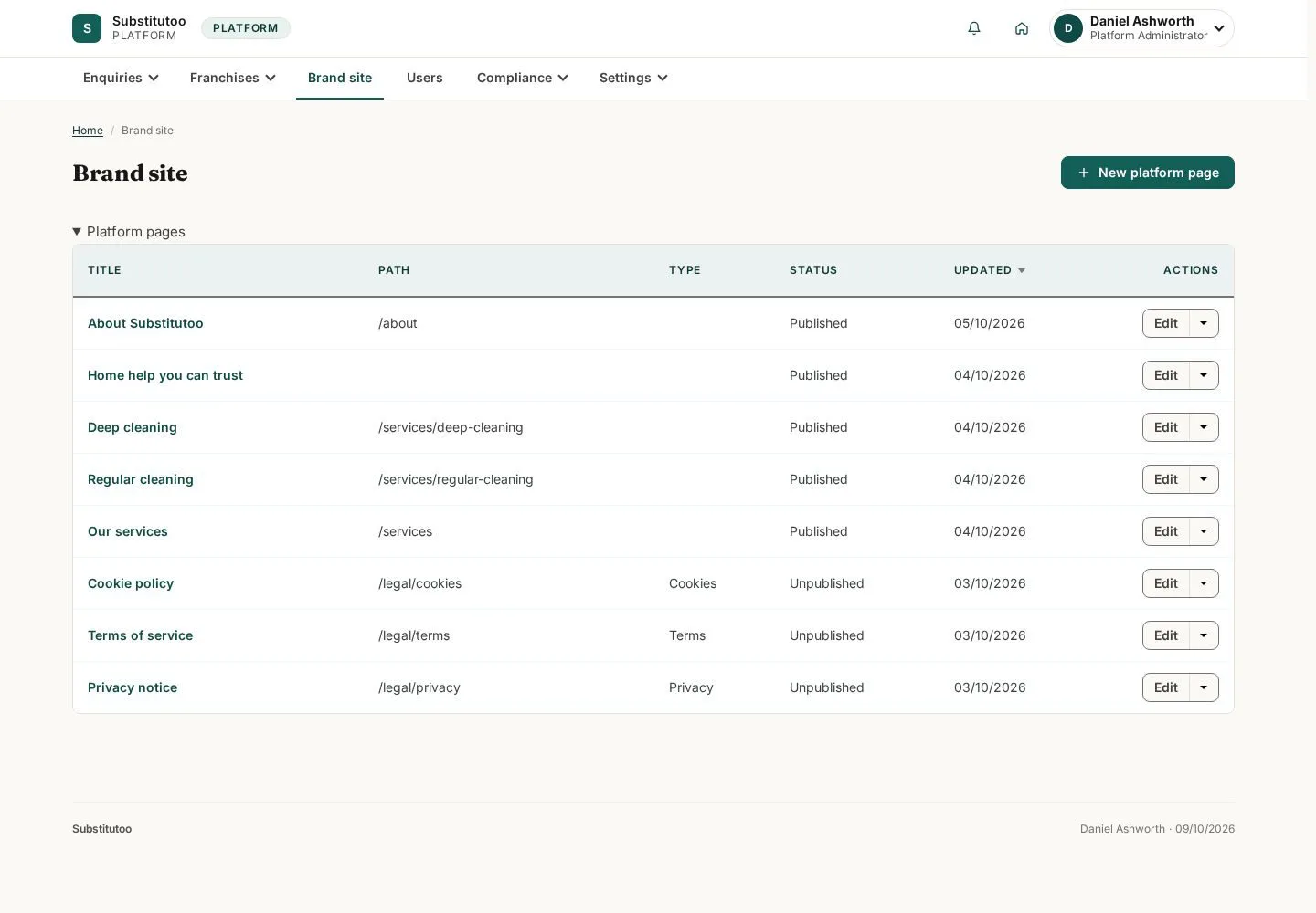 Review shared public-site settings