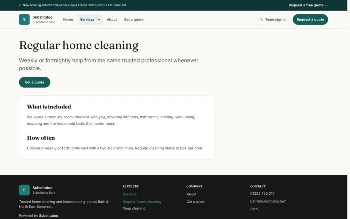 Regular home cleaning