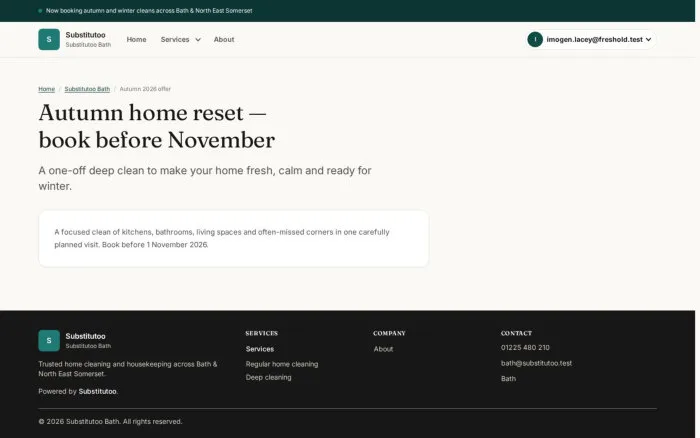 Autumn home reset — book before November