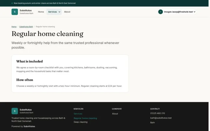 Regular home cleaning