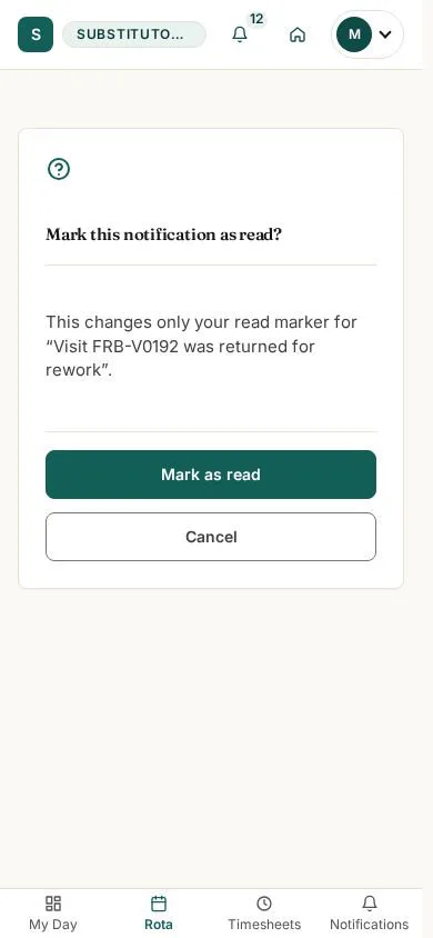 Mark this notification as read?