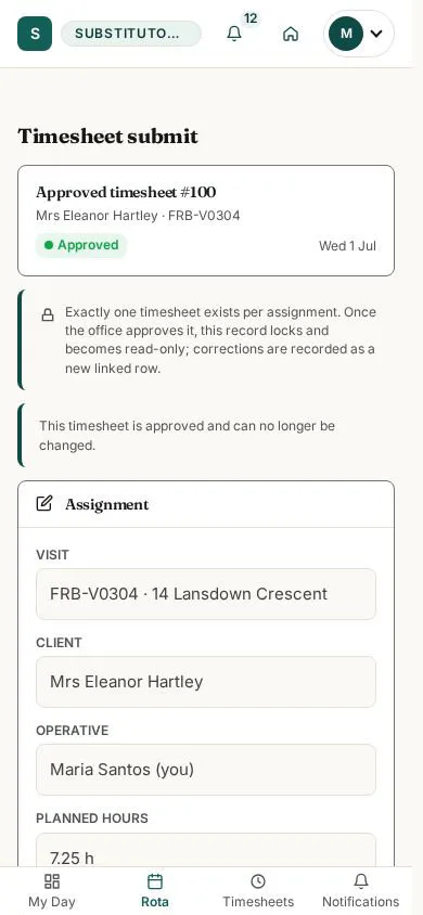 Timesheet submit