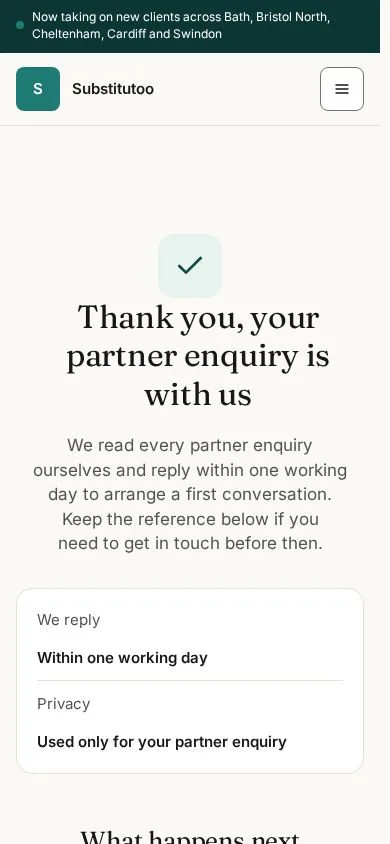 Thank you, your partner enquiry is with us