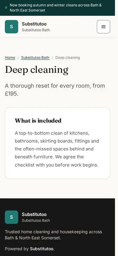 Deep cleaning