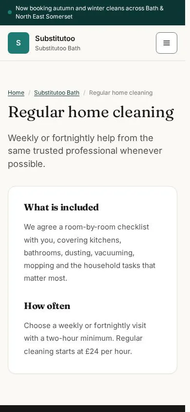 Regular home cleaning