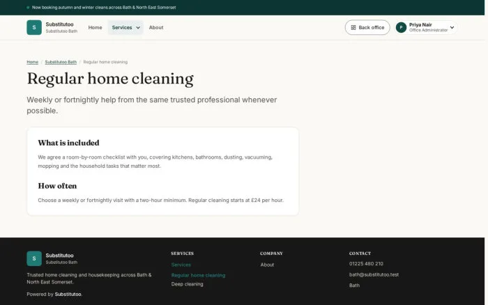 Regular home cleaning