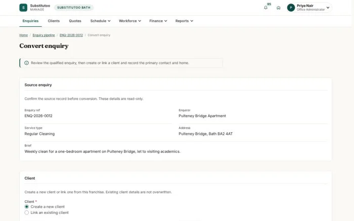 Convert enquiry