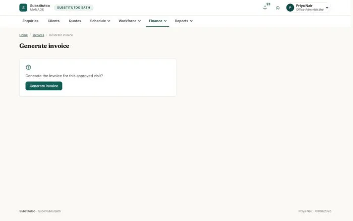 Generate invoice