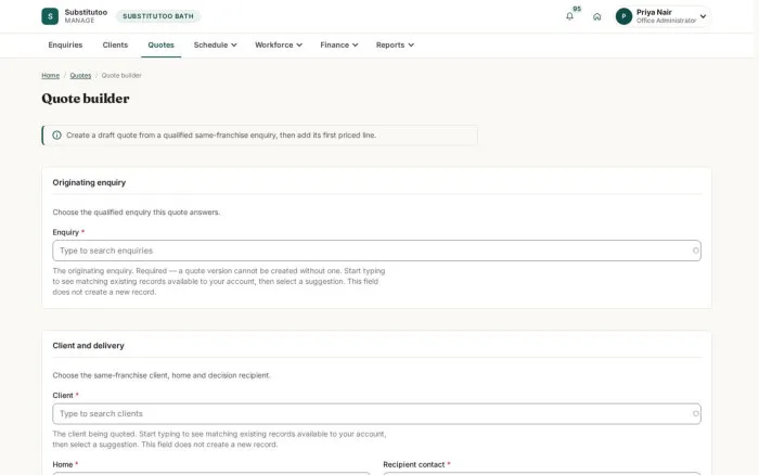Quote builder