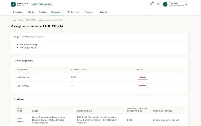 Assign operatives: FRB-V0304