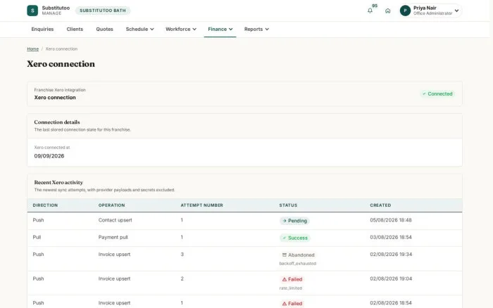 Xero connection