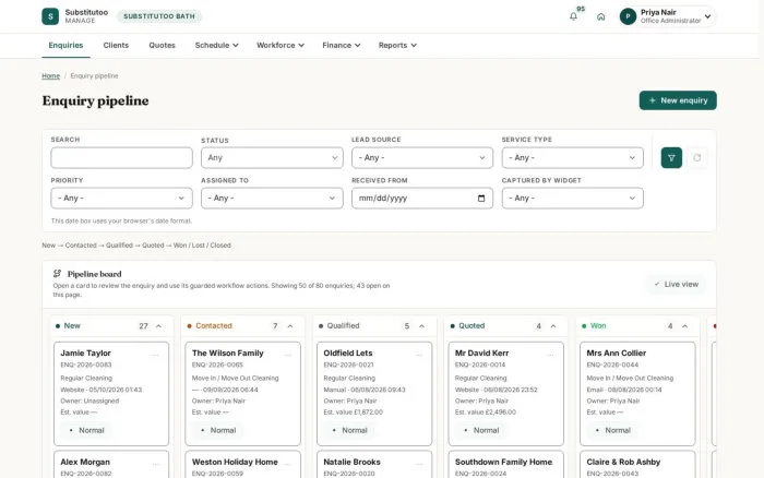 Enquiry pipeline
