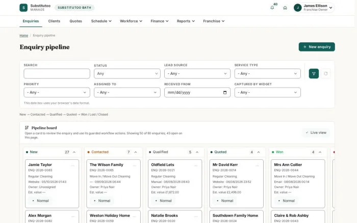 Enquiry pipeline