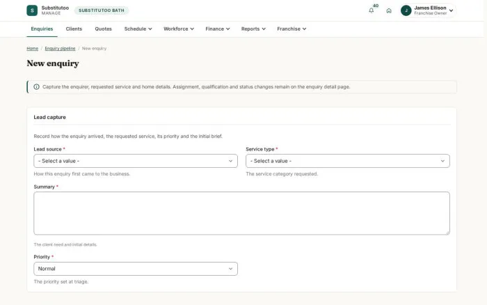 New enquiry
