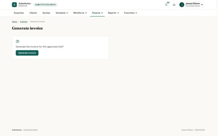 Generate invoice