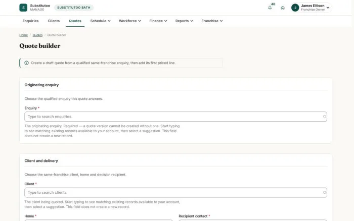 Quote builder