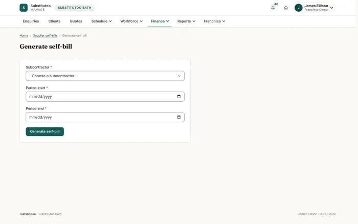 Generate self-bill