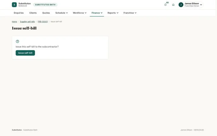 Issue self-bill