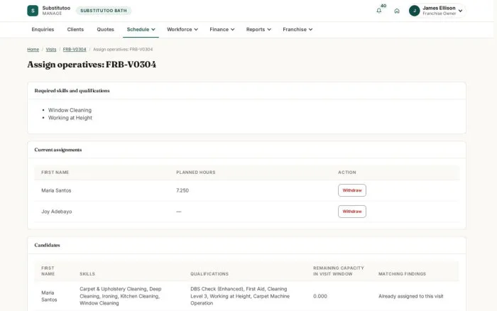 Assign operatives: FRB-V0304