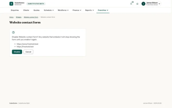 Website contact form